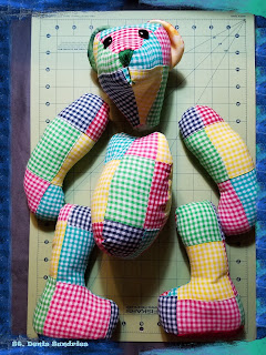 Patches Bear before assembly Copyright 2018 Karen Sampson Hoffman