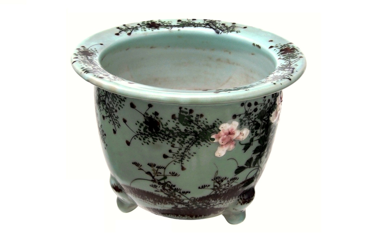 PATINA ANTIK JAPANESE SETO CELADON FLOWER POT 4