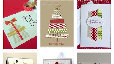 18 Tarjetas navideñas con cinta decorada