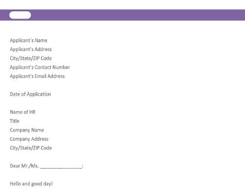 It Job Application Letter It Job Application Letter