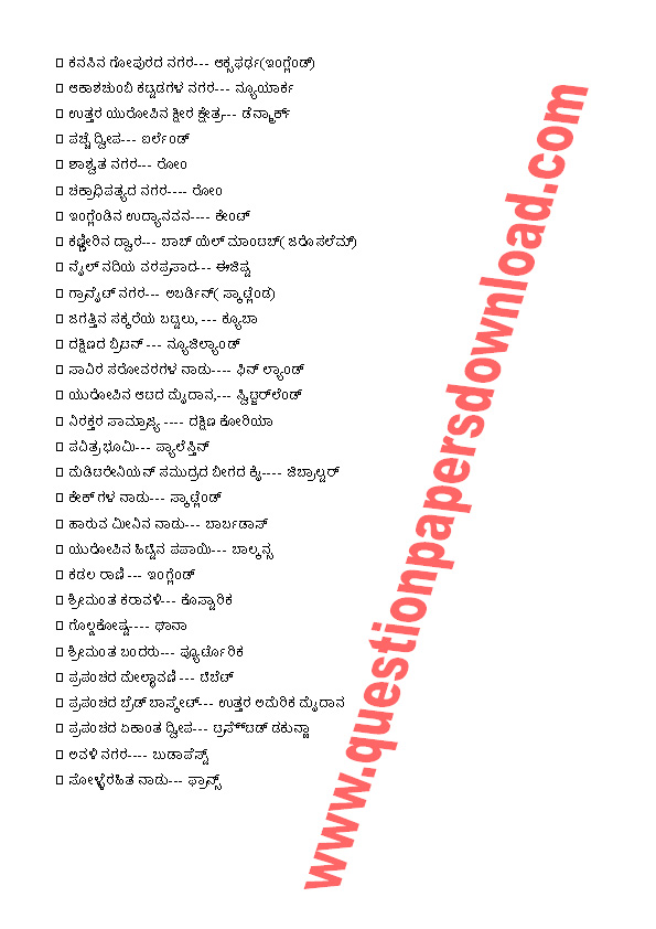 KANNADA GK QUESTION ANSWERS