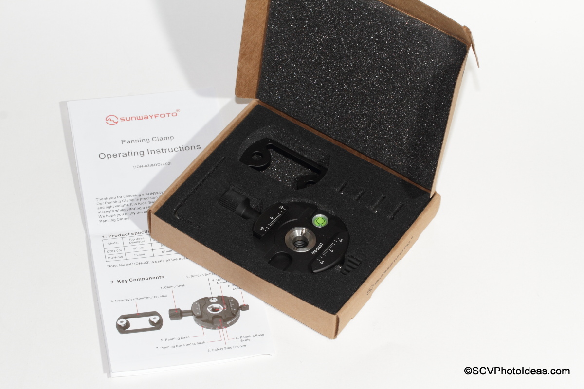 Sunwayfoto DDH-03i Panning Clamp box openned