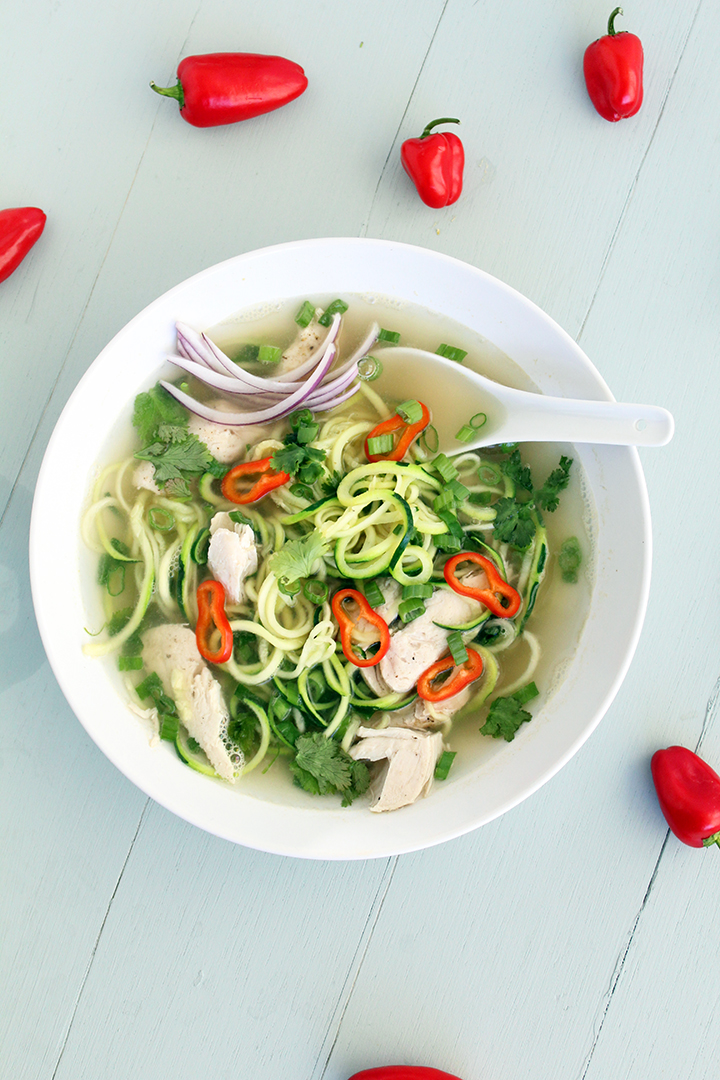 chicken pho zucchini noodle soup (gluten free!)