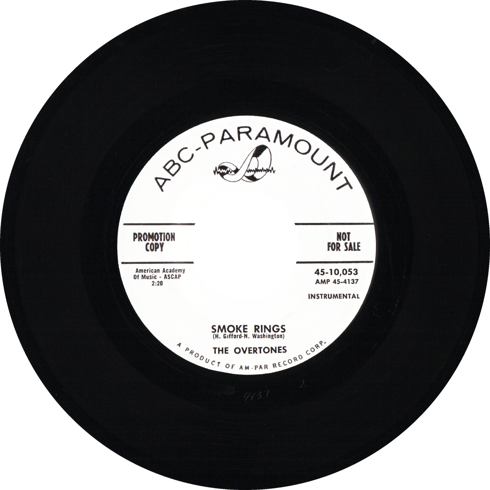 Stereo Candies THE OVERTONES "SMOKE RINGS / HAWAIIAN HAZE" (1959