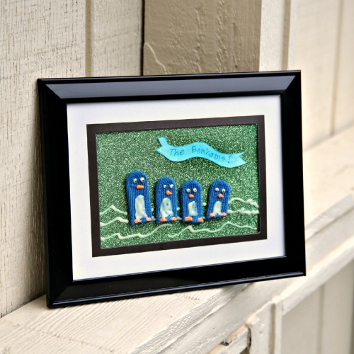 Glow in the Dark Penguin Family Portrait - a Dollar Store Craft