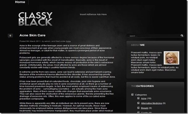 Dark Grunge Classic Black Web 2.0 Wordpress Theme