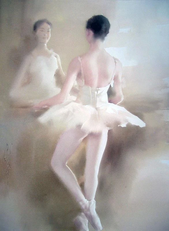 Liu Yi 1958 | Chinese Figurative Watercolour painter | The Ballet dancer