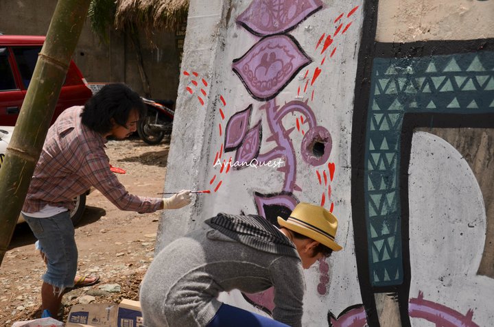 Reds Tamawan Village Making of a Graffitti Mural Baguio City Philippines 38
