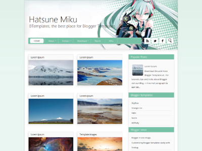 5 Template Anime Keren Untuk Blog Gratis Hatsune Miku Blogger Template