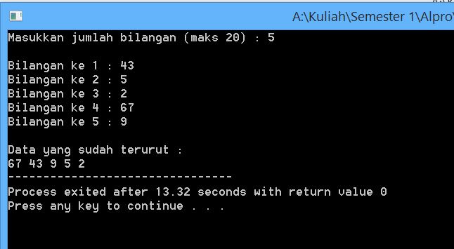 Contoh Program SORTING menggunakan bahasa C NGUBEK ILMU