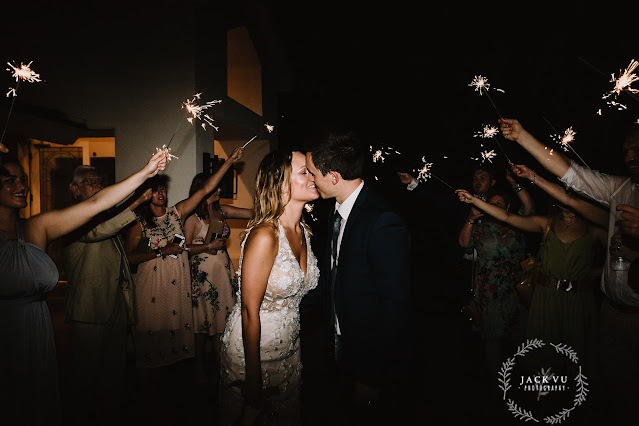 sparkler send off at the garden villa