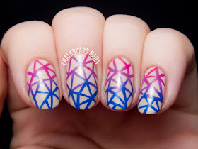 Geometric Gradient Nail Art by @chalkboardnails