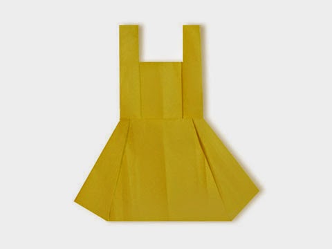 Cách gấp, xếp váy liền thân bằng giấy origami - Video hướng dẫn xếp hình quần áo - How to fold a skirt