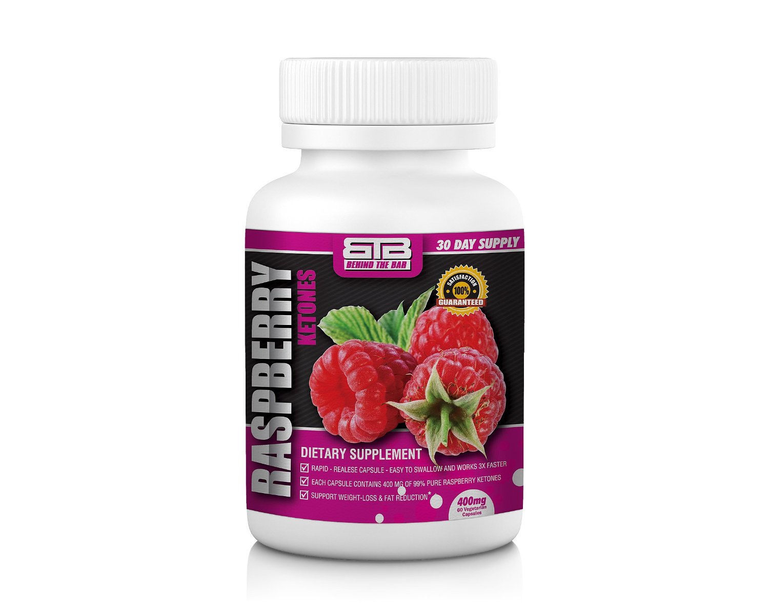 60Ct 400mg Pure Raspberry Ketones (With Loss Supplement) 10 + Free