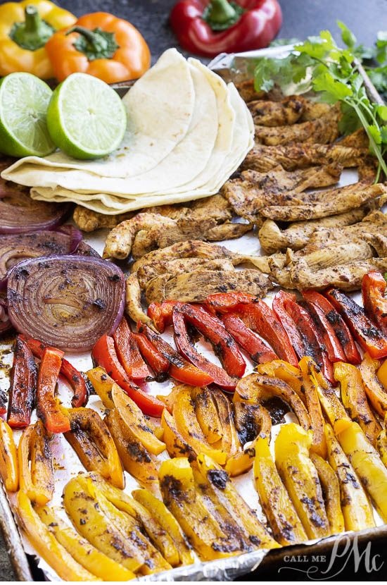 Healthy 20 Minute Chili Lime Sheet Pan Chicken Fajita Recipe