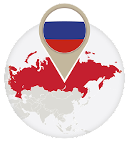 Russian flag and map