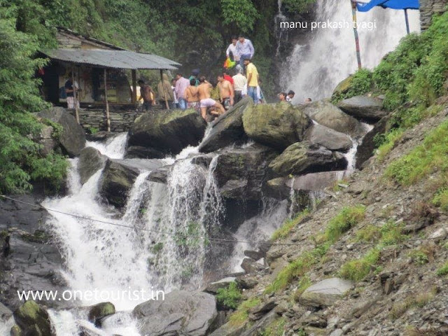 Bhagsu naag waterfall in dharamshala , himachal pradesh 