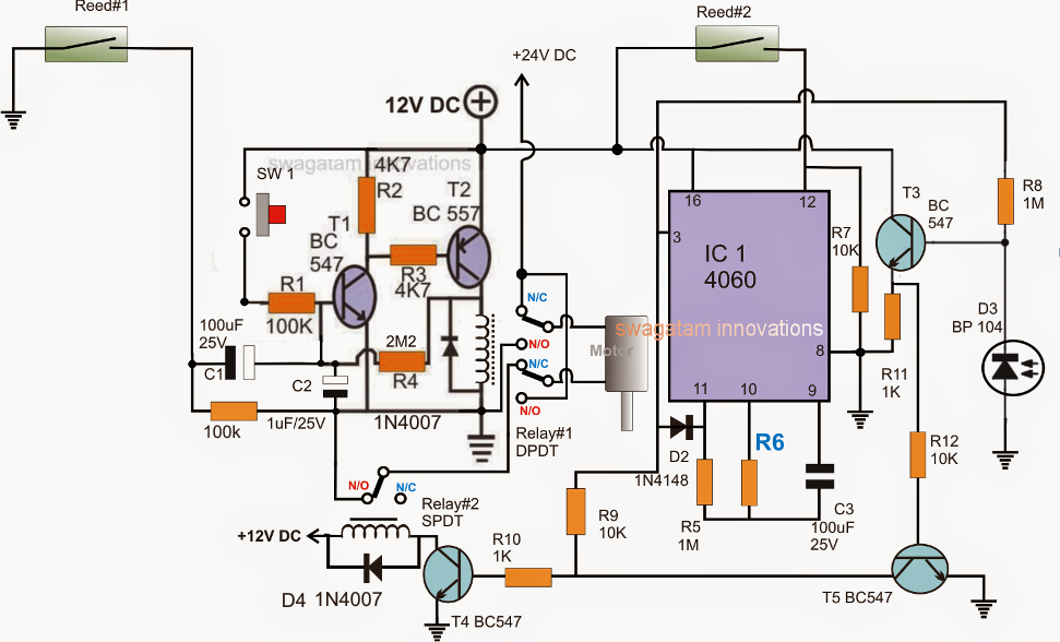 Automatic Sliding Gate Controller Circuit