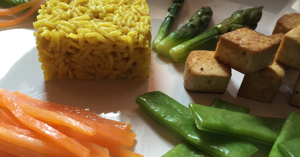 Inglourious Bananas Turmeric Rice with Flavored Tofu and Vegetables