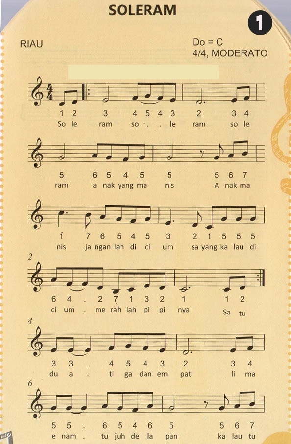 Not Angka Lagu Pianika Soleram Lagu Daerah Riau Pianika Recorder