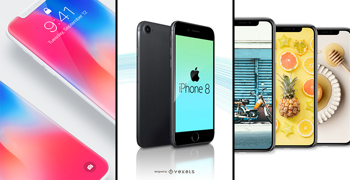 Free iPhone 8, iPhone 8 Plus and iPhone X PSD Mock-up Templates Free iPhone 8, iPhone 8 Plus and iPhone X PSD Mock-up Templates