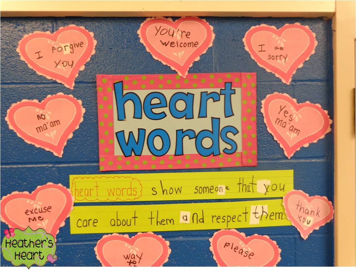 Learn words by heart. Heart Word. Classroom discipline. Heart from Words.