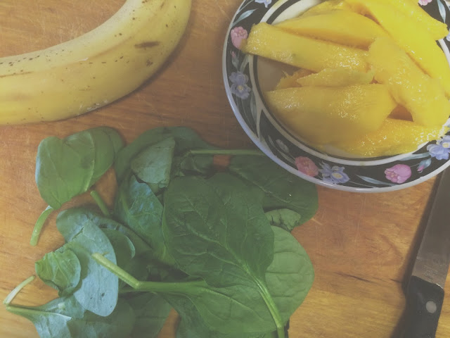 energizing mango banana green smoothie