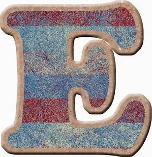Alfabeto con Franjas Azules y Corintas. 