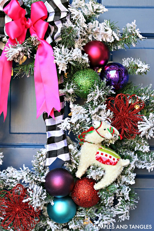 llama ornament, christmas front door decorations