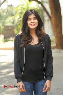 Actress Hebah Patel Stills in Denim Jeans at Ekkadiki Pothavu Chinnavada Thanks Meet  0047