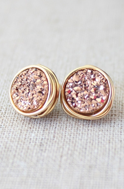 Lovely Clusters - Online Curator : Rose Gold Eclipse Earrings
