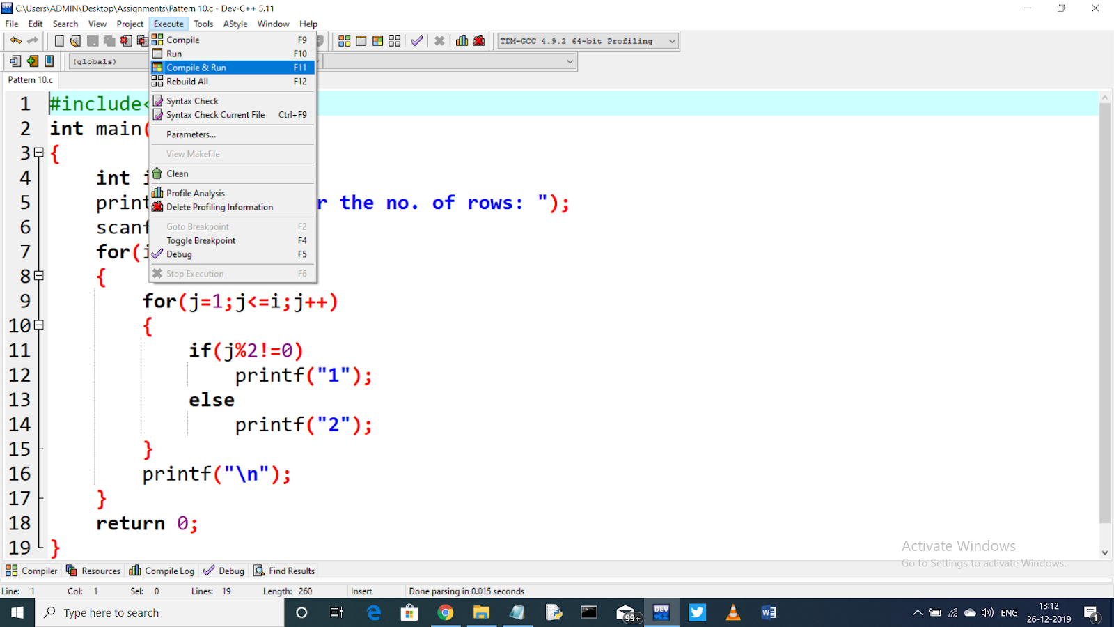 print-the-following-pattern-in-c-language