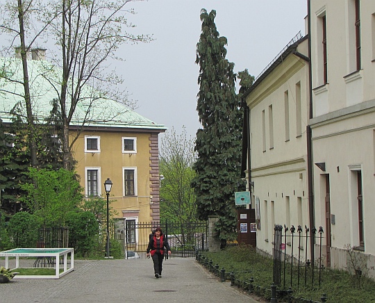 Pod pałacem na Wzgórzu Zamkowym w Cieszynie. Z lewej widać budynek browaru zbudowany przez Habsburgów.