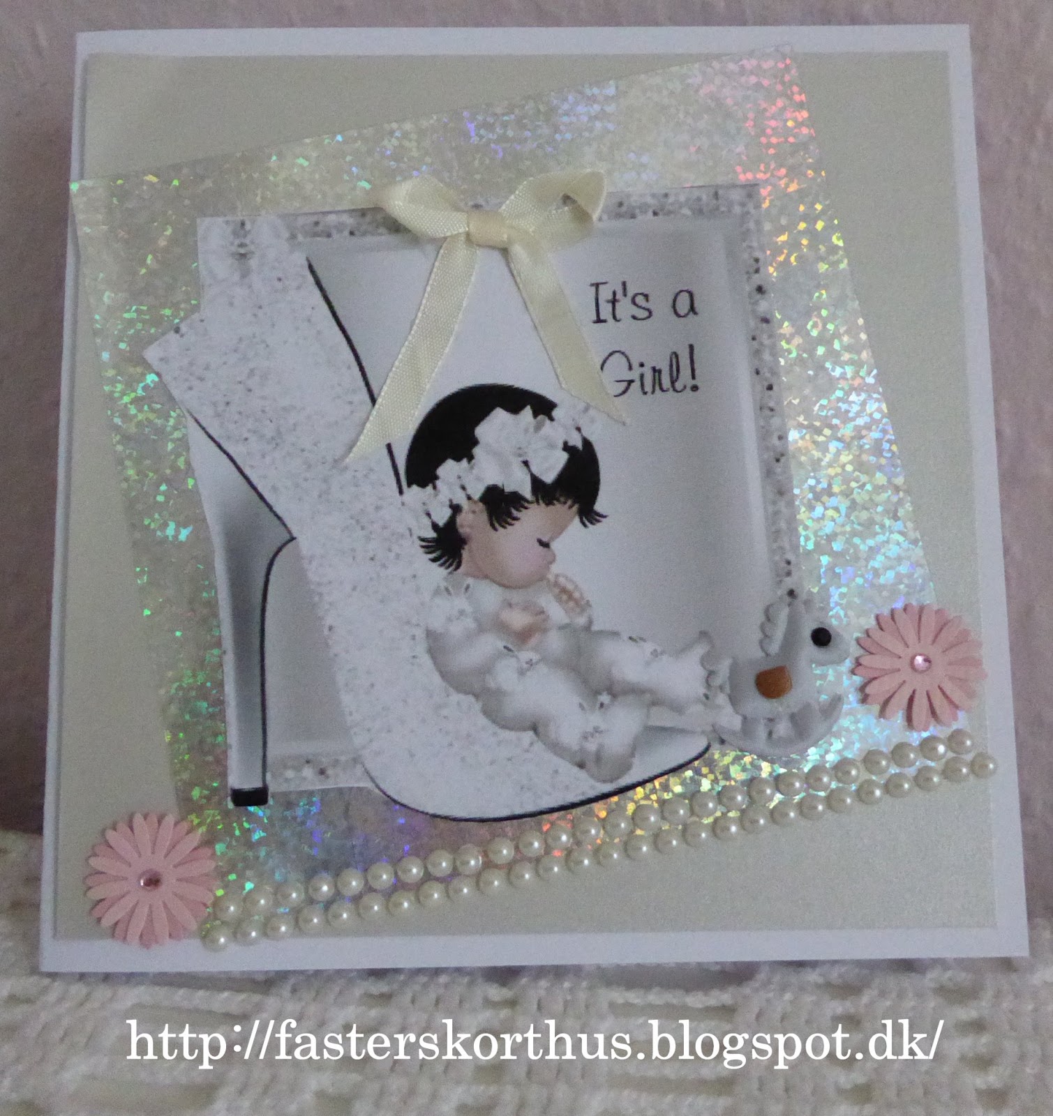 Fasters korthus: Baby kort i Sølvnuancer