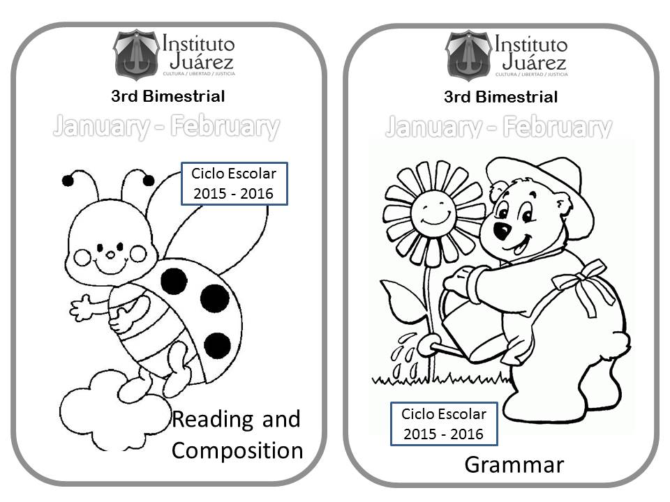 Instituto Juárez 4° Primaria Portadas 5to bimestre inglés