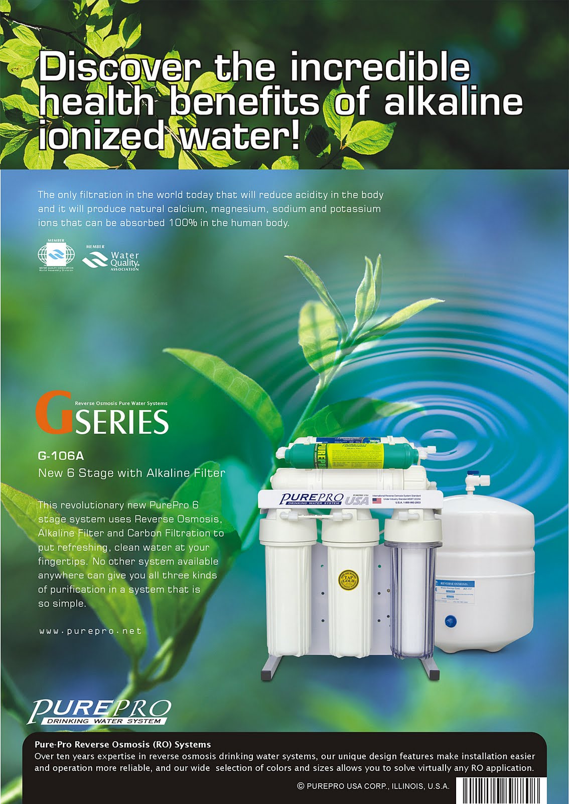 PurePro® G-106A Reverse Osmosis Water Filtration System