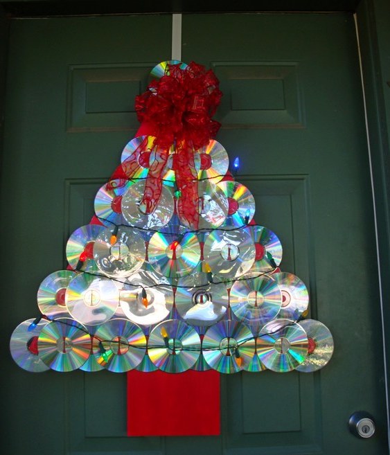 13 árvores de Natal feitas com reciclagem de cd e dvd usado! Atividade  excelente para o Natal!-ESPAÇO EDUCAR