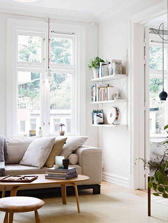 Cozy scandinavian living room via stadshem