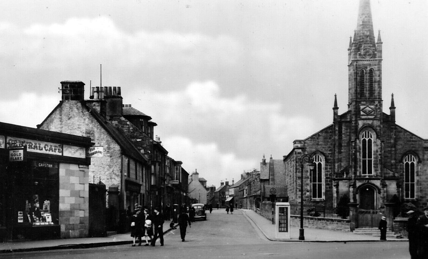 Tour Scotland Old Photograph Main Street Bannockburn Scotland