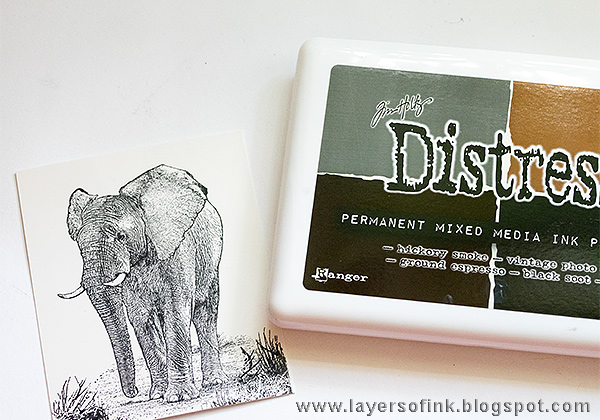 Layers of ink - Elephant Card Tutorial by Anna-Karin with stamps by Darkroom Door