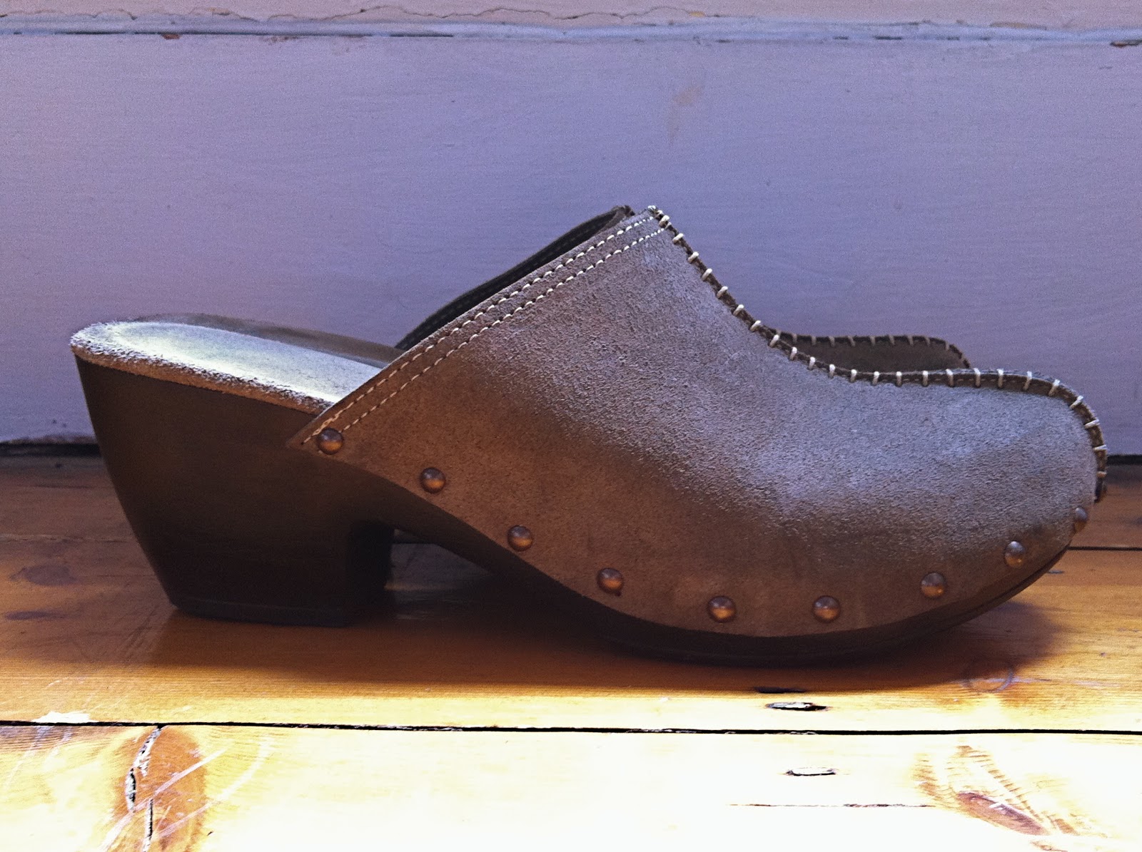 suede clogs with heel