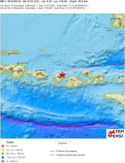 Cutremur puternic cu magnitudinea de 6,3 grade in Indonezia, regiunea Lombok