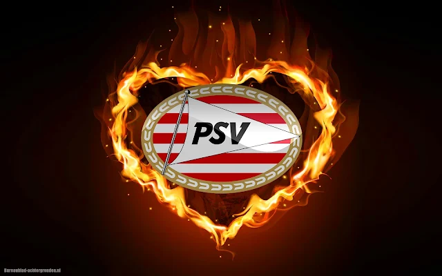 PSV wallpaper met een hartje van vuur