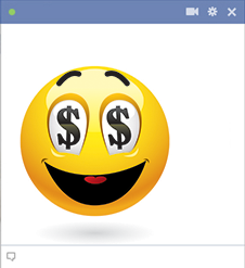 Money eyes Facebook emoticon