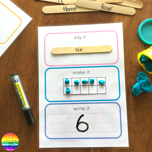 Say It Make It Write It For Maths - how to use this FREE printable to represent numbers 1-20 using ten frames | you clever monkey