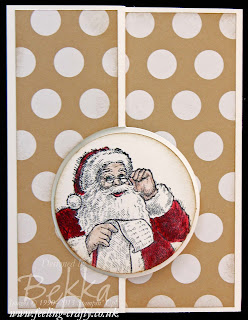 Santa's List Circle Thinlit Card by UK Stampin' Up! Demonstrator Bekka Prideaux