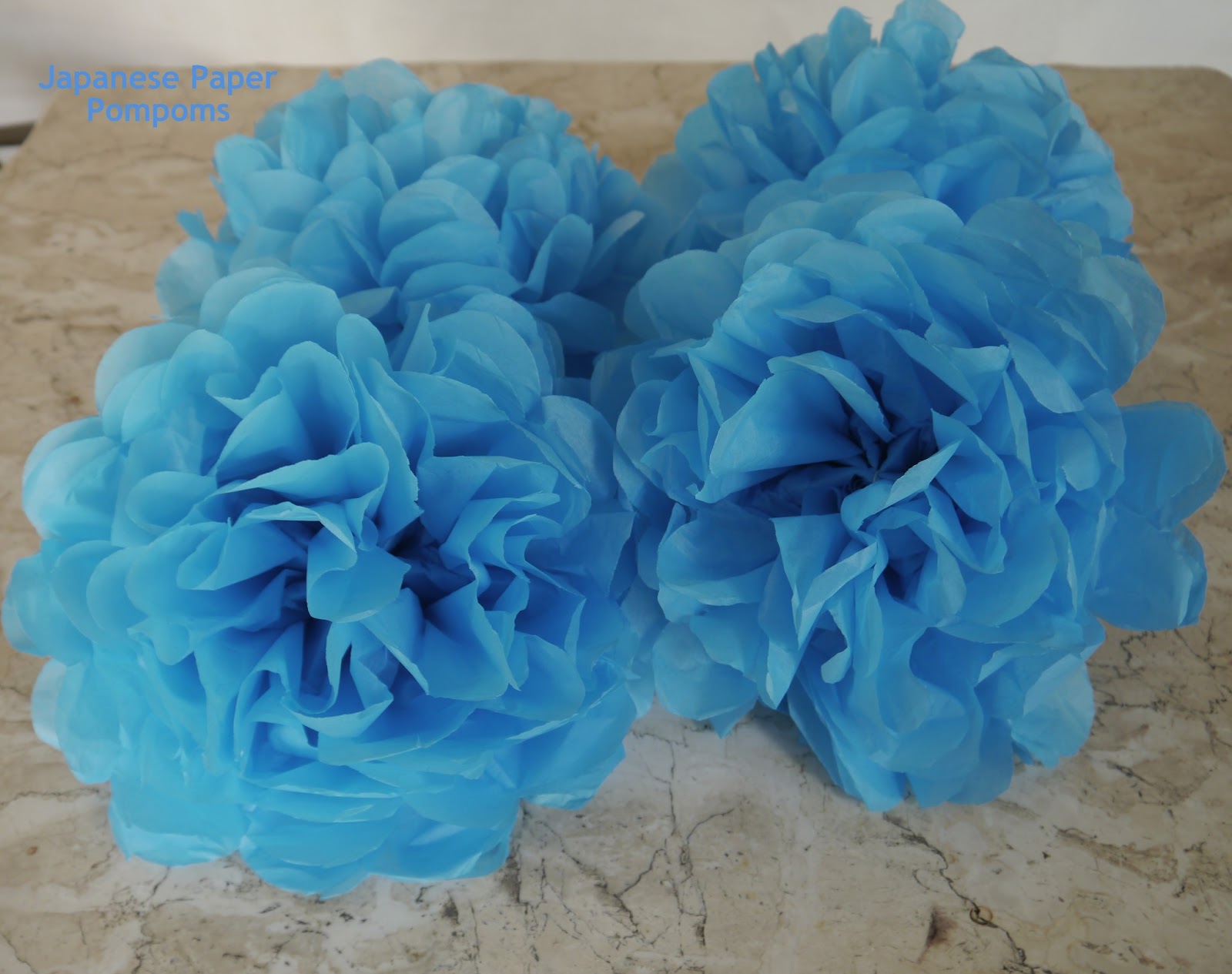 The Dainty Wife DIY Ideas Blue Japanese Paper Pom Poms