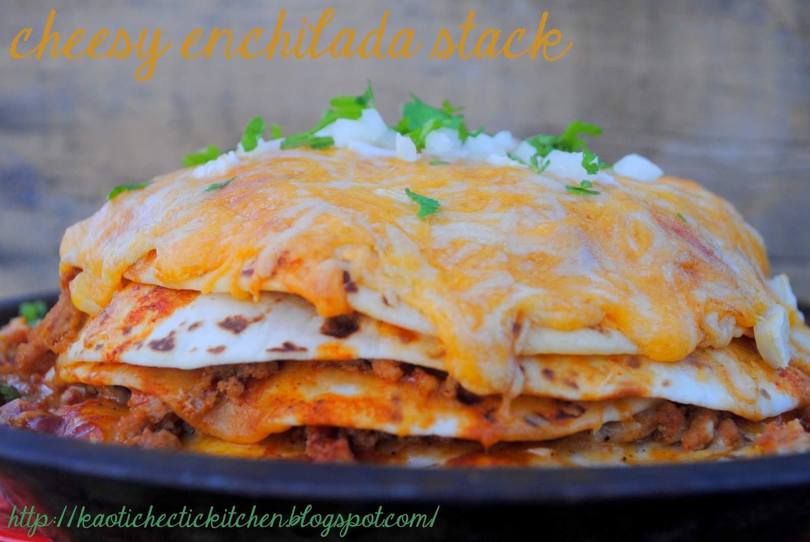throwback thursday.. enchilada stack with a creamy jalapeno sauce..