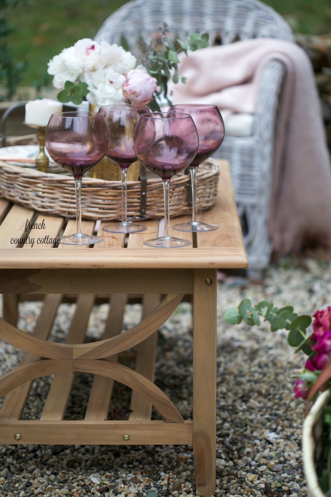 outdoor living pea gravel patio inspiration french country cottage