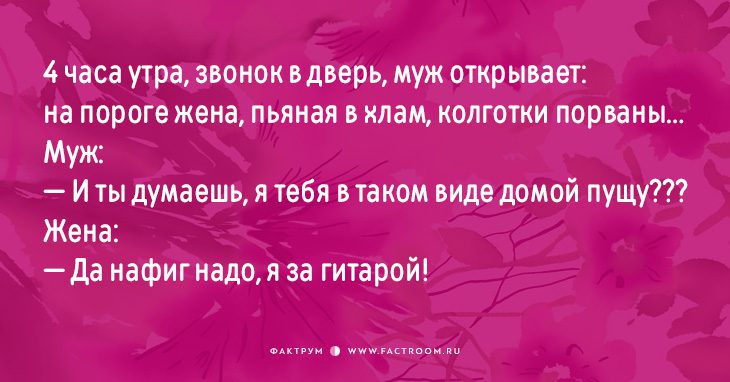 красивая поехали кататься. анекдоты про пьяного мужа и жену. смешные анекдоты. очень смешные анекдоты. я за гитарой анекдот.